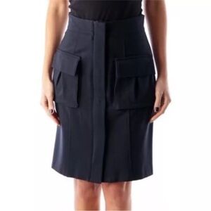 Diane von Furstenberg Utility Zip Front Midi Skirt Size 8